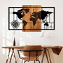 Wallity World Map 1-L Decoración de Pared de Madera y Metal